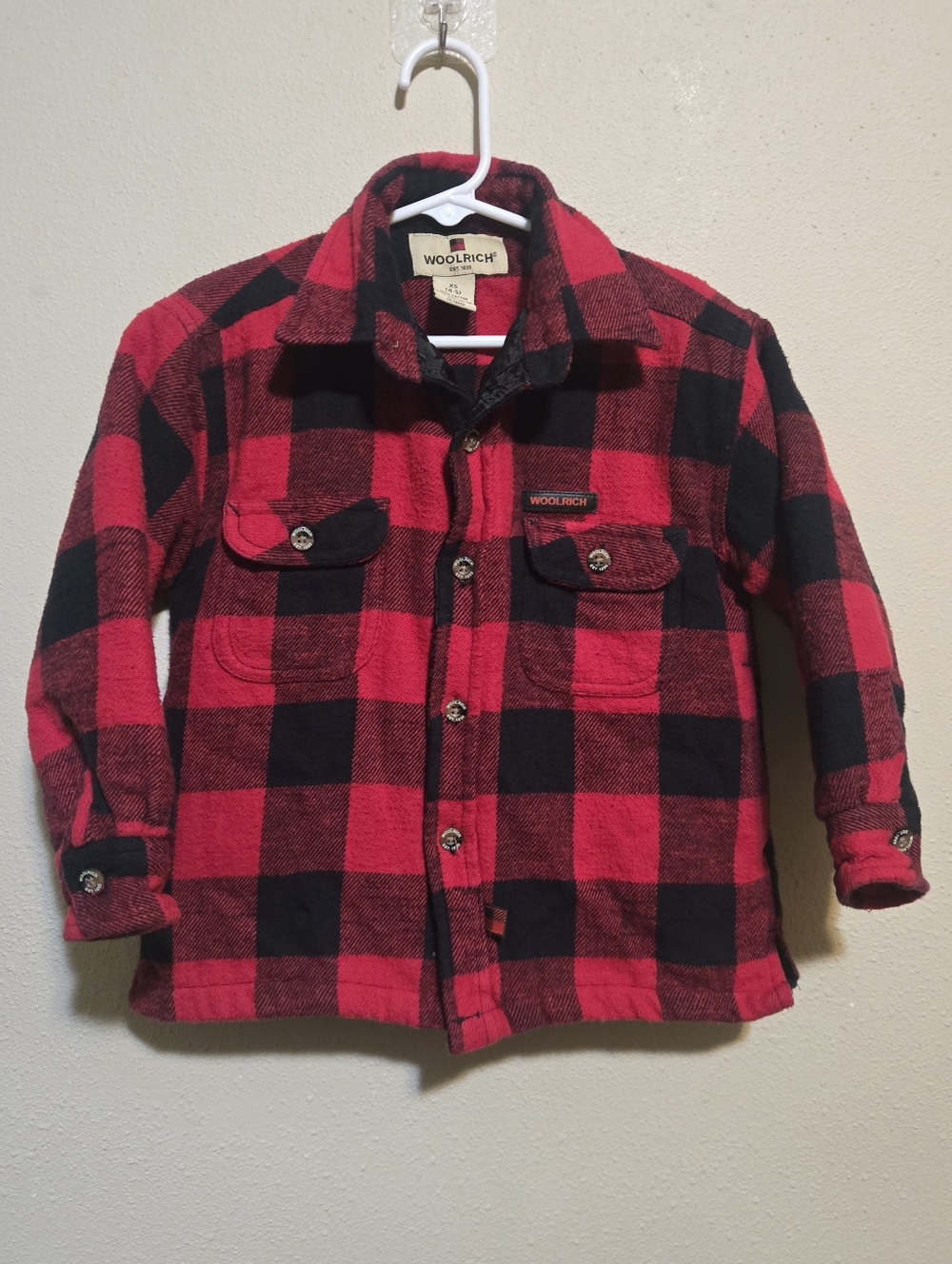 Woolrich Kids Red & Black Buffalo Plaid Button-Down Jacket